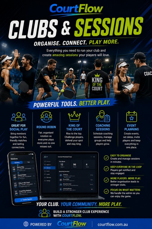 CourtFlow Clubs & Sessions