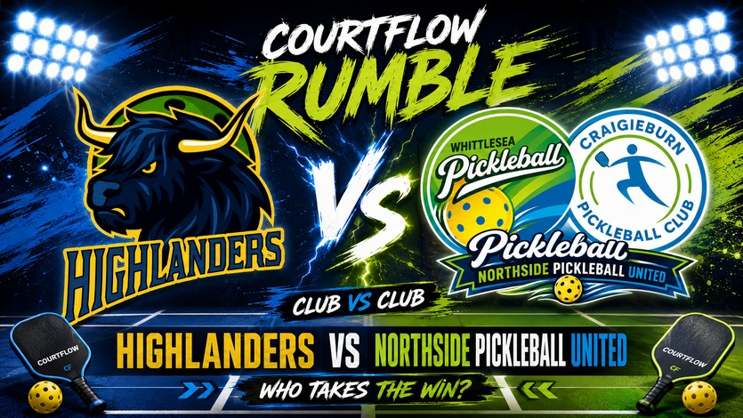 Highlanders VS Northside Pickleball United banner